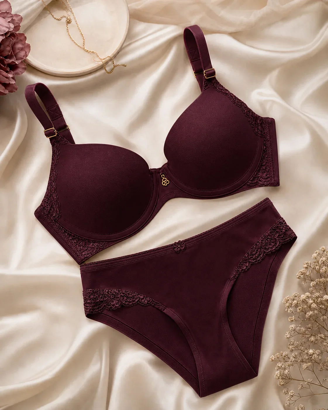 VELOURA Midnight Grace Set front flat lay — temporary concept image